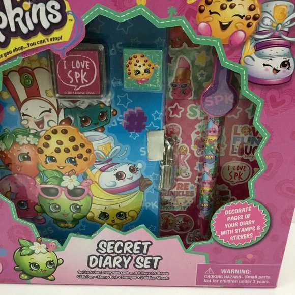 Shopkins Secret Diary Set Lock Pen Stamp - Picture 2 of 7